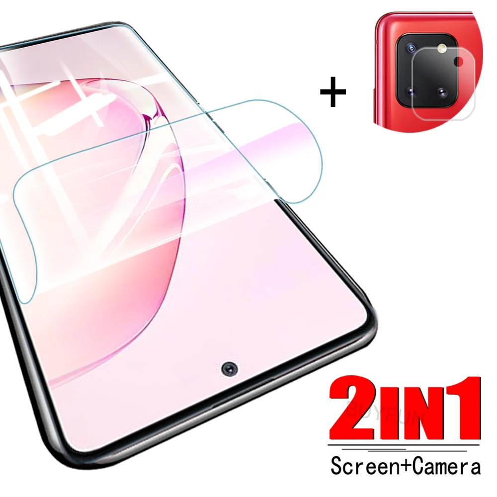 2 в 1 Гидрогелевая пленка для Samsung Galaxy Note 10 4G 5G 10Plus камера экран Sumsung 8 9 10Lite не стекло