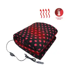 12V электрический автомобиль одеяло с подогревом путешествия зима кемпинг поездки(6" x 40", черный красный) H55A