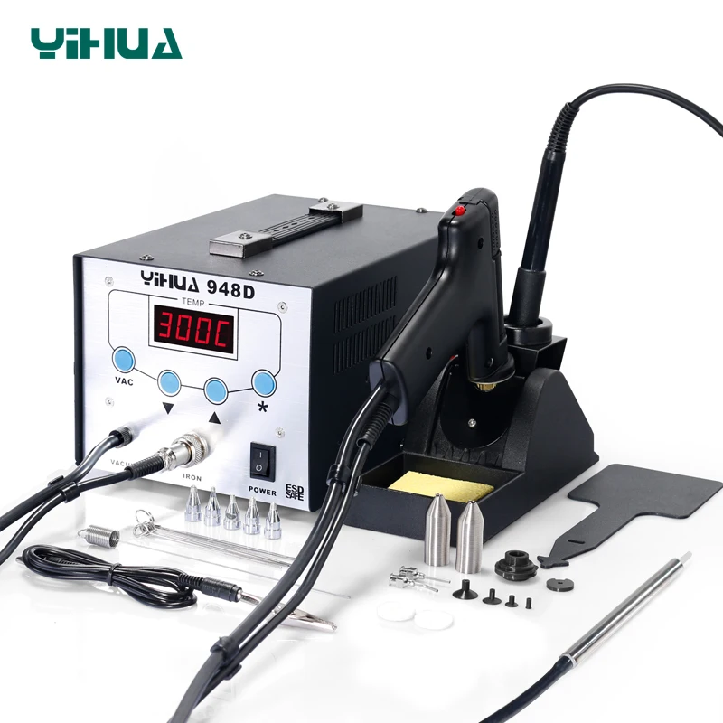 

YIHUA 948D Iron Soldering Station High Frequency Suction Gun With Pen 3 in 1 BGA Rework Station Free shipping