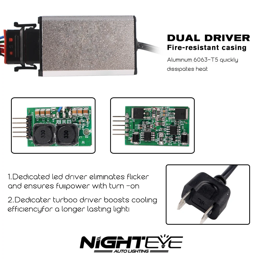 NIGHTEYE H7 светодиодный H4 светодиодный H11 HB3 9005 HB4 9006 H1 Автомобильный светодиодный фары для авто 80 Вт 9000LM автомобильных фар Противотуманные фары 12V 24V