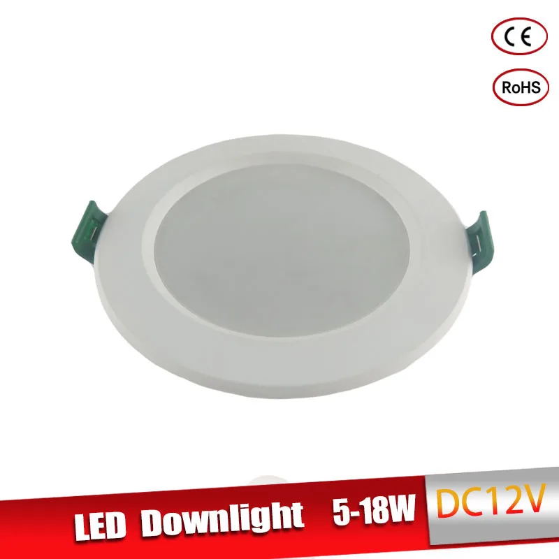 DC 12V Led Downlight 5W 9W 12W 15W 18W Led Recessed Grid Downlight Cold White 6500K Round LED Panel Light