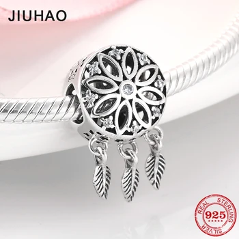 

New 925 Sterling Silver Fashion hollow Blessing Dreamcatcher Round DIY beads Fit Original JIUHAO Charm Bracelet Jewelry making