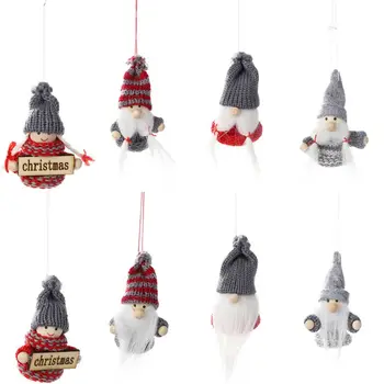 

1 Pair Knitting Small Doll Pendant Christmas Gift Decoration Party Hanging Ornament 1