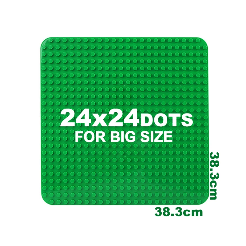 24x24 точки для Duploes большие кирпичи Базовая пластина 38*38 см опорная пластина большого размера Строительные блоки DIY игрушки для детей - Цвет: Зеленый