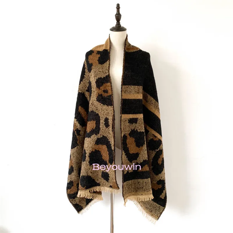 100pcs leopard print Winter Scarf tippet Women Foulard grid Scarves Fashion Casual Scarfs Pashmina cappa