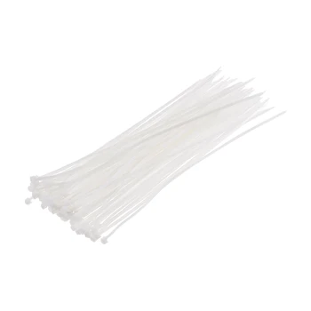 

uxcell 400pcs Cable Zip Ties 200mmx2.5mm Self-Locking Nylon Tie Wraps White Single-use Locking Flexible Cable Tie