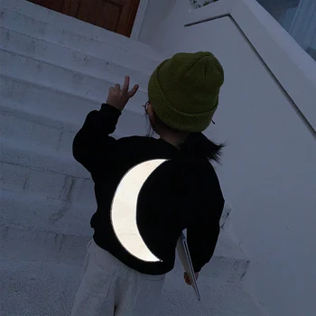

Benemaker 2020 Reflective Moon Sweatshirts For Girl Spring Long Sleeves Fleece Warm Children's Pullover Clothing Baby Kids YJ174