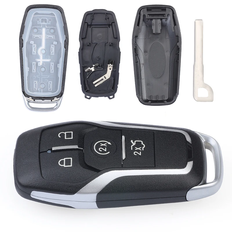KEYECU умный пульт дистанционного ключа чехол FOB 4 кнопки для Ford Fusion Mondeo Mustang F-150 Explorer Edge Lincoln MKX MKZ MKC
