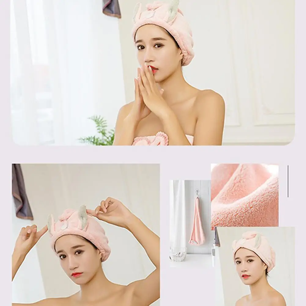 XY Fancy милый кролик ухо коралловый бархат микрофибра волос быстрая сушка Сушилка полотенце накидка банная шляпа быстрая крышка
