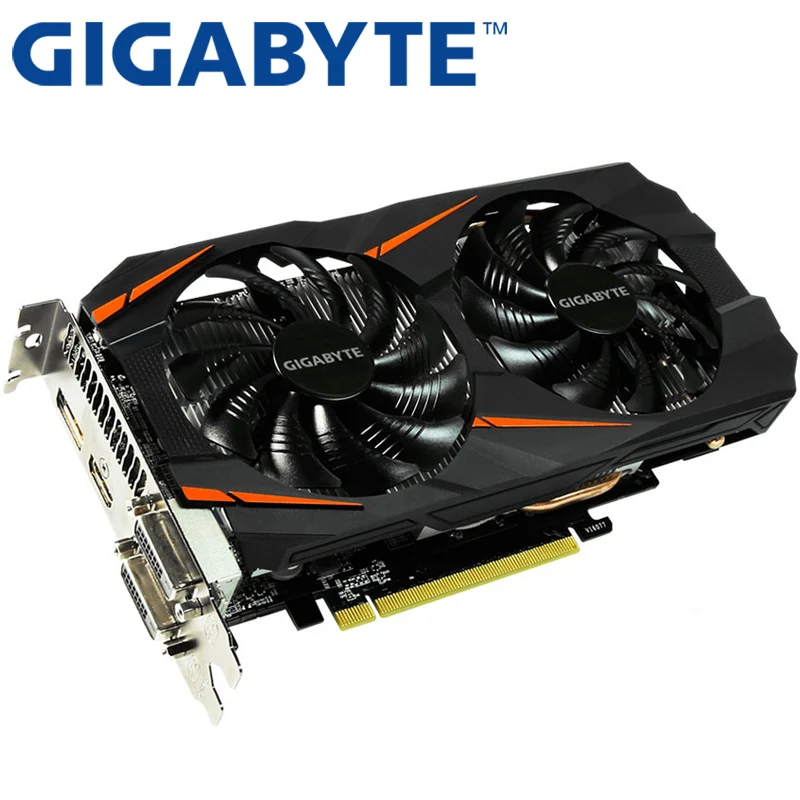 GIGABYTE GTX 1060 6 ГБ 192Bit GDDR5 Графика карты Оригинальная б/у видеокарт для nVIDIA карты Geforce GTX 1050 Ti HDMI 750 960