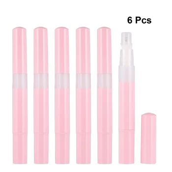 

6pcs Portable Eempty Tube Convenient Refillable Bottles Storage Container for Lip Gloss Eyelash Growth Liquid (Pink)