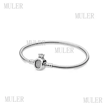 

MULIER 2019 Fashion Exquisite O Crown Buckle Snake Bone Bracelet Original 1:1 S925 Sterling 598286cz Free Shipping