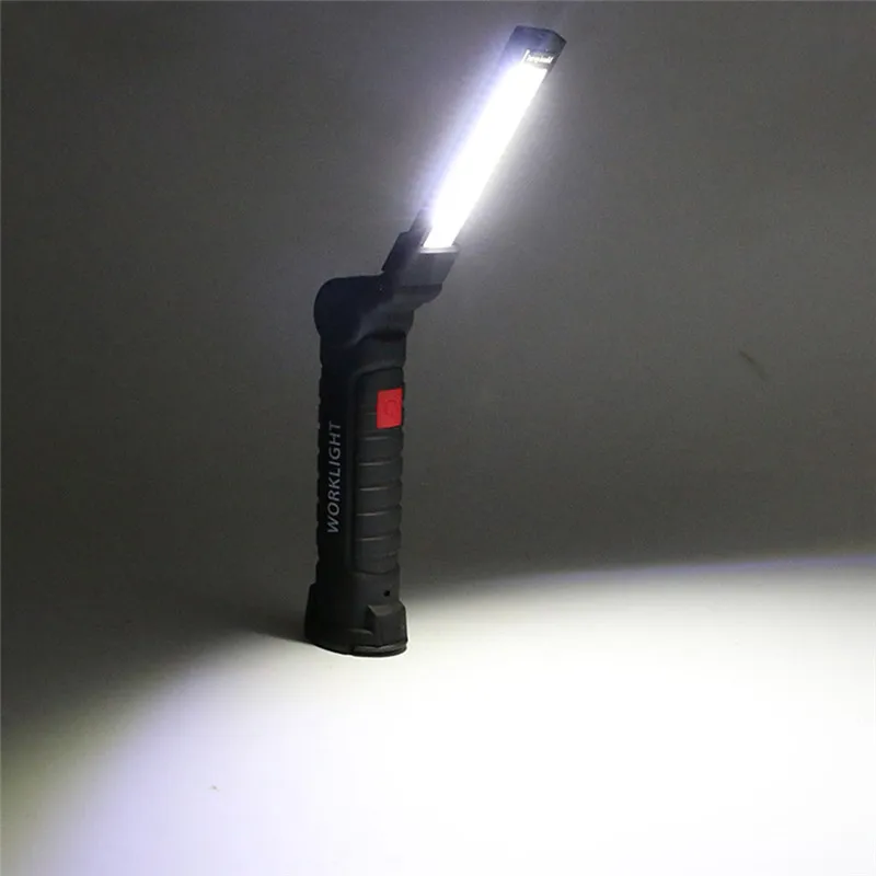 

LED Portable Flashlight USB Torch Work Light Indoor Magnetic Rechargeable COB Hanging Hook Outdoor Auto Car Repair Flashlight