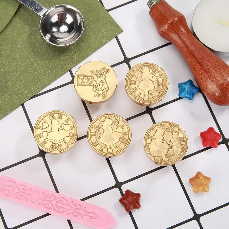 Ретро Конверт различные узоры Письмо запечатывание воск медь Печать Искусство