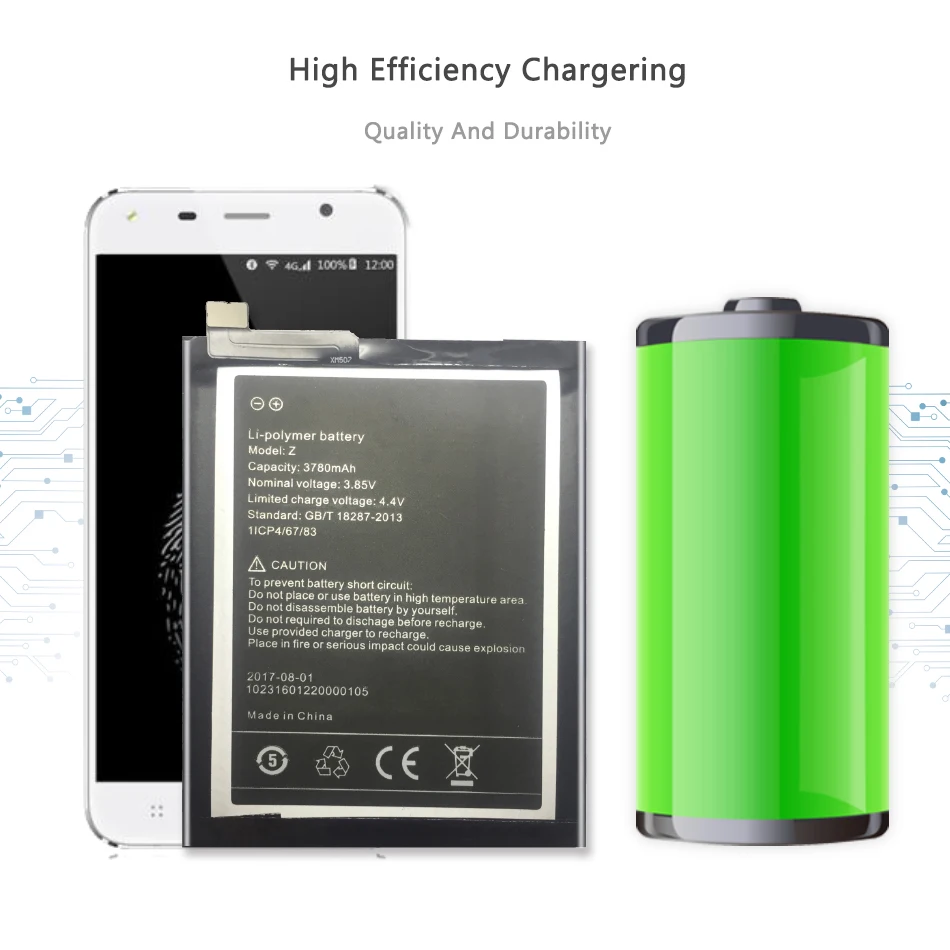 3780mAh For Umi UMIDIGI Z Mobile Phone Replacement Battery+ Free Tool