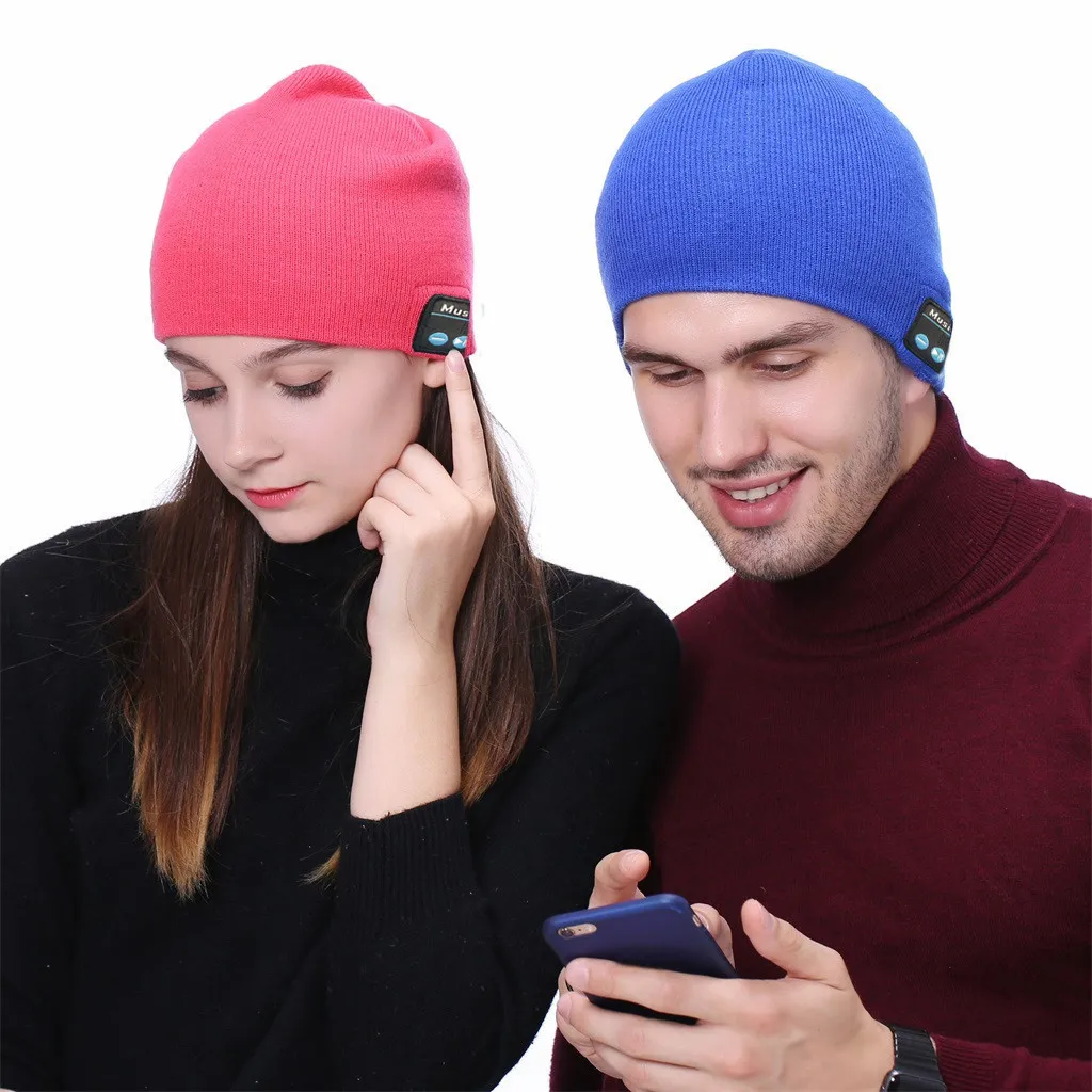 Женские и мужские Bluetooth шапки с наушниками, шапка бини, беспроводная смарт-гарнитура, динамик, зимняя уличная спортивная стерео музыкальная шапка, теплые шапки
