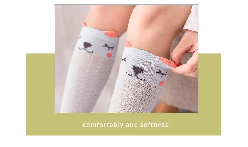 Summer Cotton Baby Stockings Infants Thin Cartoon Stereo Anti-mosquito Socks Cute Girls Mesh Socks