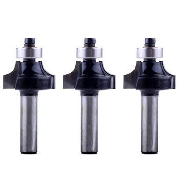 

3Pc 8Mm Shank Router Bits Set Roman Roundover Bit Cove Bit Ogee Bit With Bearing For Woodworking Tools