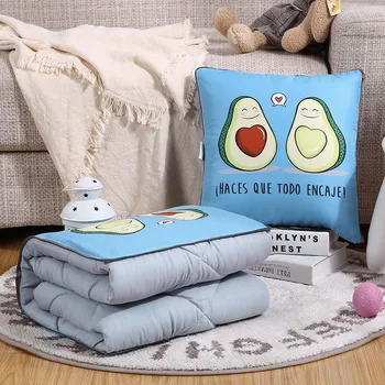 

Multifunction Pillow Quilt 2 in 1 Pillow Cushion Throw Blanket Cartoon Washable Cotton Foldable Patchwork For Bed Throw Cushions