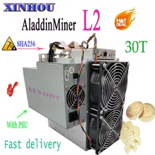 BTC BCH Биткоин Майнер AladdinMiner L2 30T SHA256 Asic Майнер с БП экономичный чем A1 M20S M21S T3 T2T Antminer S9 S17 T17 E12