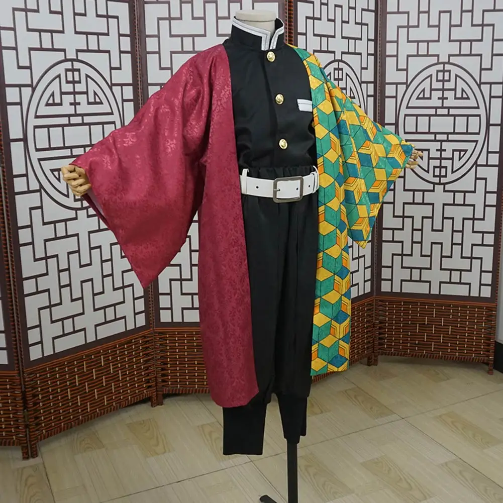 Дети Аниме демон Slayer Tomioka Giyuu Косплей Custome детская униформа наряд Хэллоуин