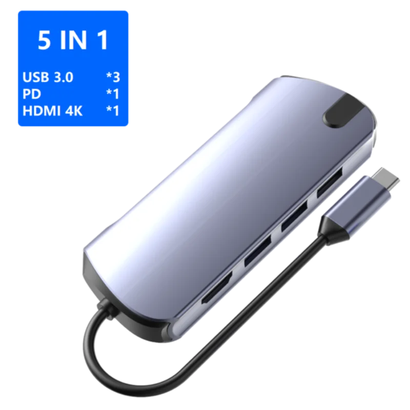5-in-1 HDMI Reader Концентратор USB type C для нескольких USB 3,0 HDMI RJ45 VGA usb-хаб для MacBook Pro Компьютерные аксессуары USB C разветвитель 10 портов type C концентратор - Цвет: 5-in-1 HDMI Reader