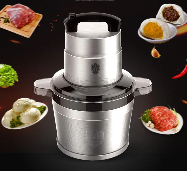 

6L Stainless Steel Meat Grinder Chopper Automatic Electric Mincing Machine High-quality Household or Commercial Food Processor