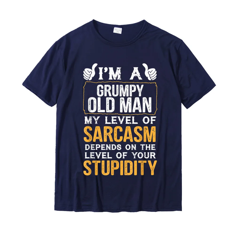 Classic Tops & Tees Prevalent Crewneck Normal Short Sleeve 100% Cotton Fabric Men T Shirts Casual Tops Shirt Top Quality Grandpa Shirts Im A Grumpy Old Man Tee Funny Grandpa Gifts__18148 navy