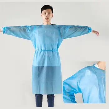

Isolation Gown with Elastic Cuff Disposable Non-Woven Splash Resistant fits all Q6PA