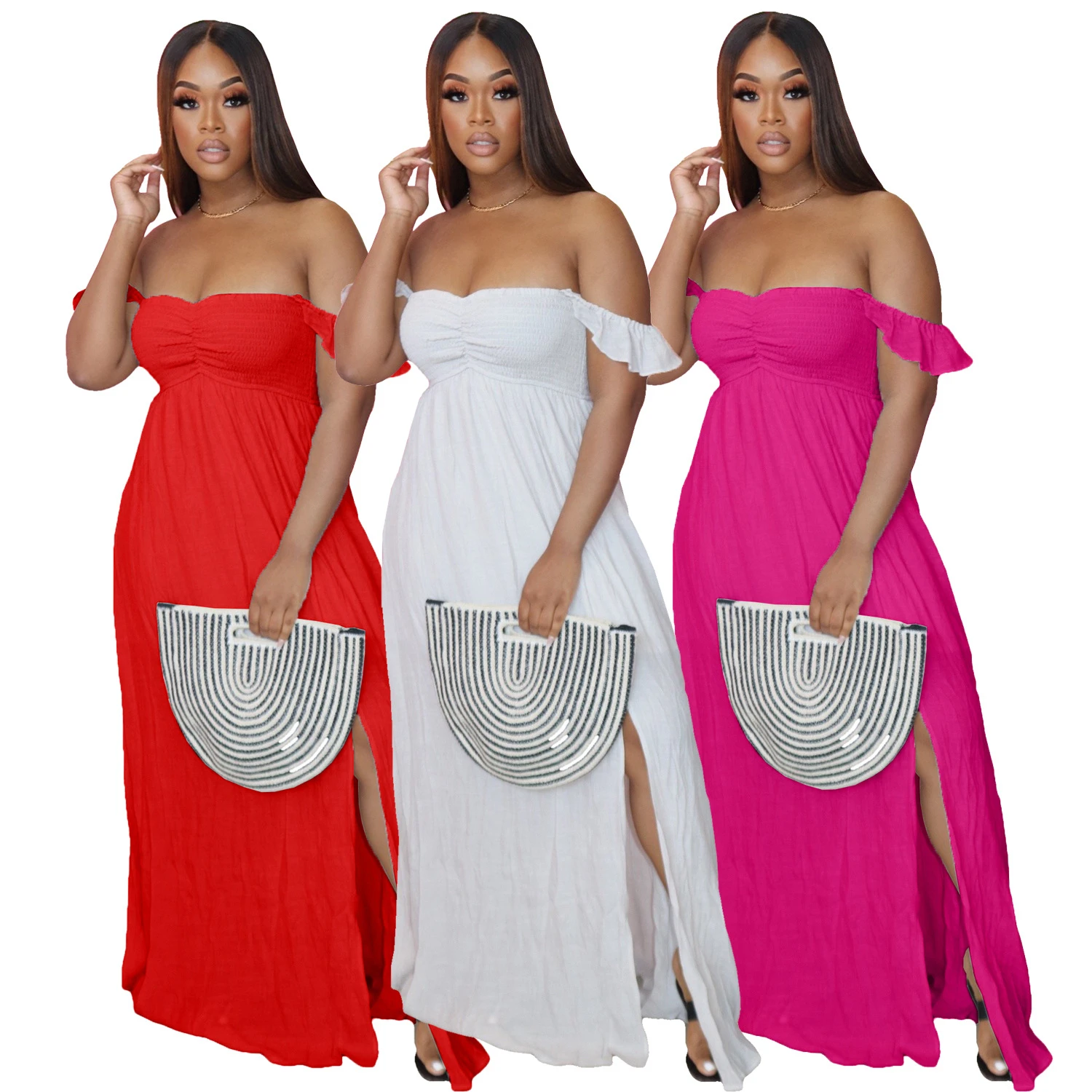 bohemian strapless maxi dress