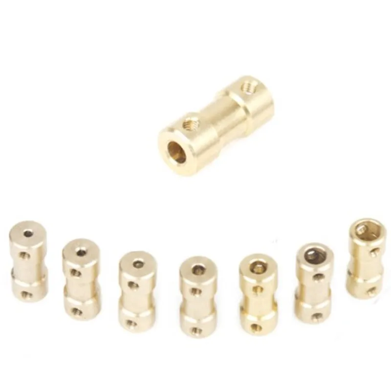 Shaft Coupler Shaft Connector Rigid Shaft Coupler 2pcs 2/2.3/3/3.17/4/5/6mm Brass Motor Shaft Coupling With Screws