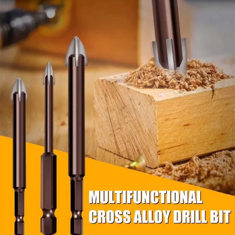 5/10Pcs Efficient Universal Drilling Tool High-Performance Utility Tools Multifunctional Cross Alloy Drill Bit Tip For Woodwork