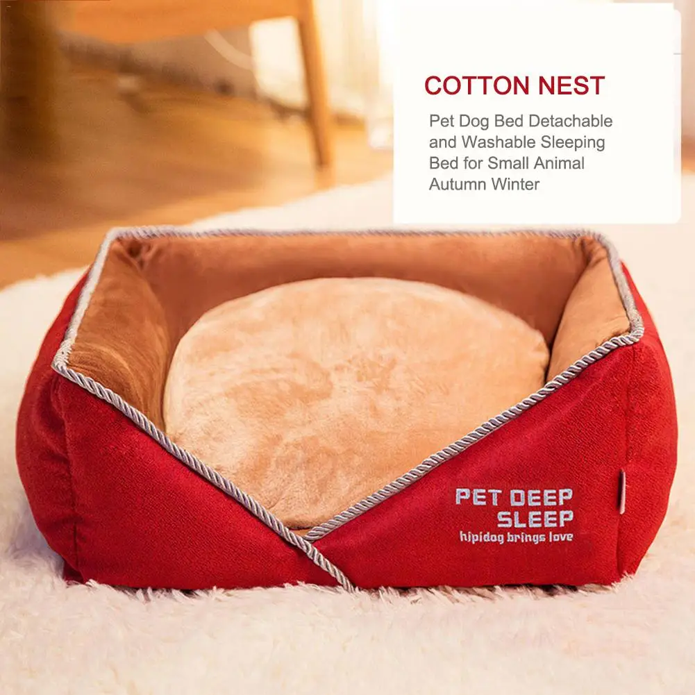 Dogs Bed For Small Medium Large Dogs Pet House Kennel Waterproof Bottom Soft Warm House Cat Dog Bed S/M - Color: Blue M