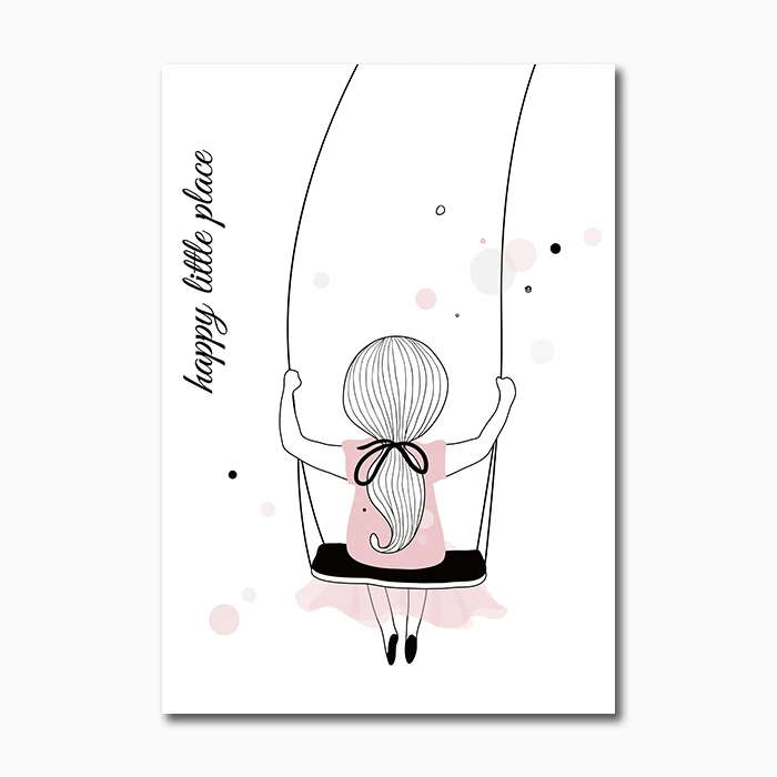Pink-Cartoon-Girl-Canvas-Poster-Birds-Nursery-Wall-Art-Painting-Nordic-Posters-And-Prints-Wall-Pictures (7)