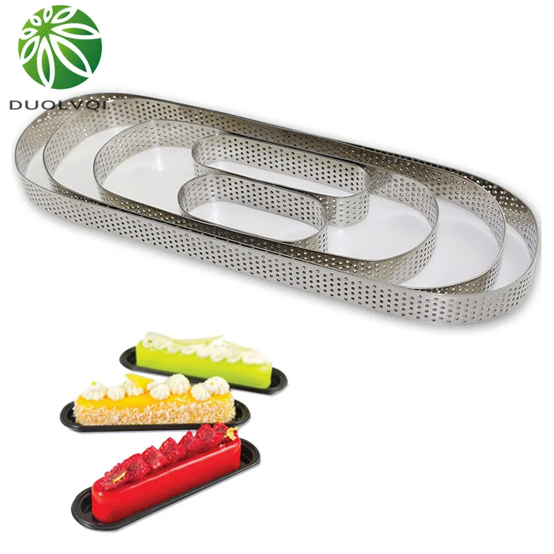 

Elliptic Fruit Pie Cake Cookie Mould Stainless Steel Mousse Cake Making Molds Pastry Pizza DIY Decoration Mould Kitchen Bakeware