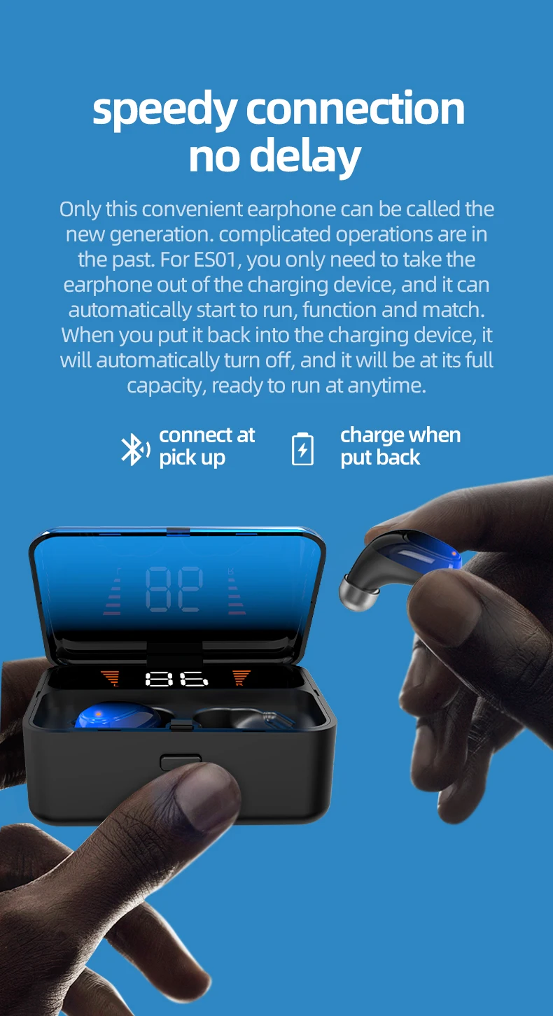 Новые TWS Bluetooth наушники 9D стерео вкладыши в ухо громкой связи беспроводные Игровые наушники IPX5 Водонепроницаемый светодиодный внешний Смарт-аккумулятор