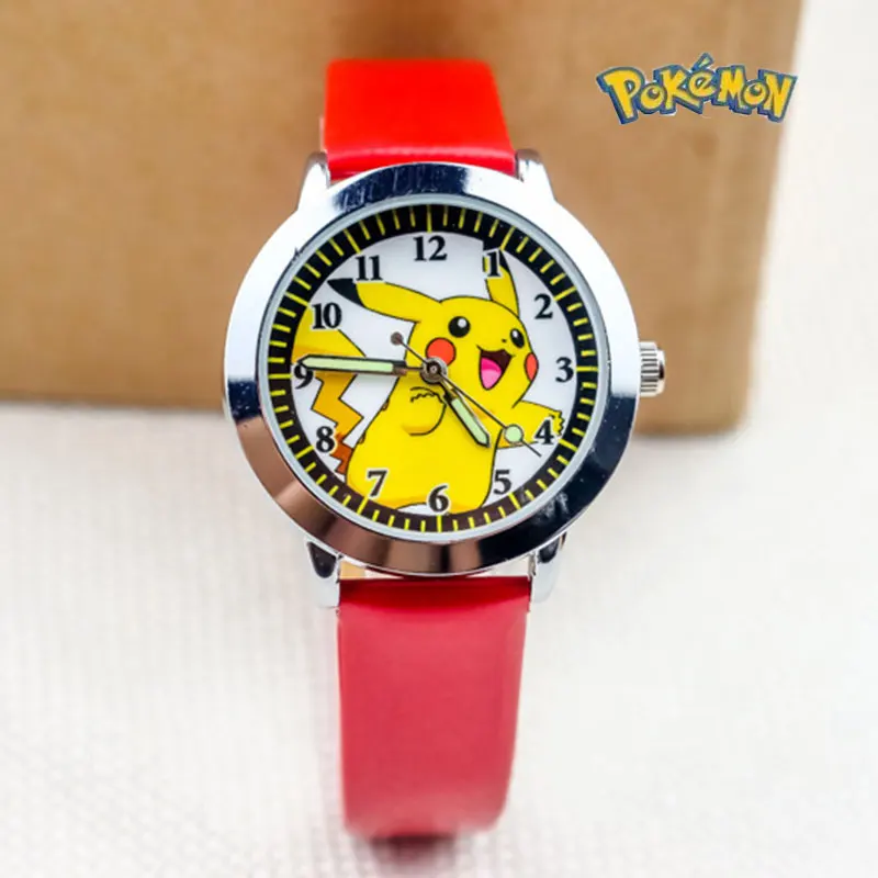 Детские Мультяшные часы Pokemon Pikachu мужские и женские с ремешком для студентов