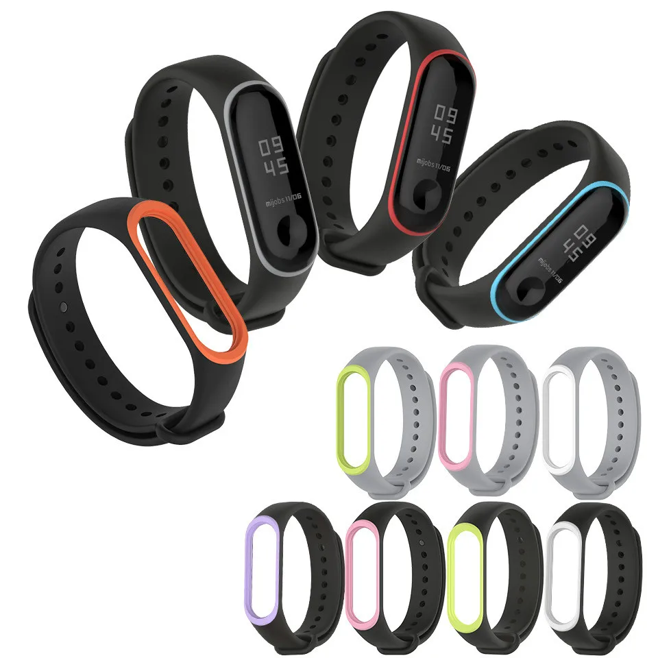 Силиконовый ремешок для Xiao mi Band 4 3 браслет band аксессуары умных часов регулируемый