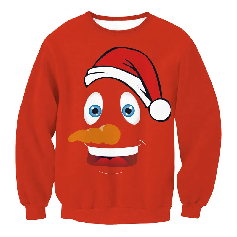 Sweater 6 Уродливый Рождественский свитер унисекс для мужчин и женщин, Рождественский свитер с 3D принтом, круглый вырез, женская верхняя одежда, длинный рукав, Санта Клаус, S-XL - Цвет: Sweater 6