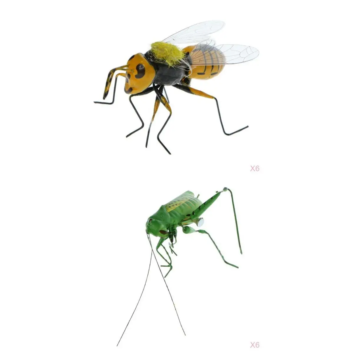 Qty 12 Handcraft Lifelike Figurine Insect Bee Grasshopper Garden Decor Toys
