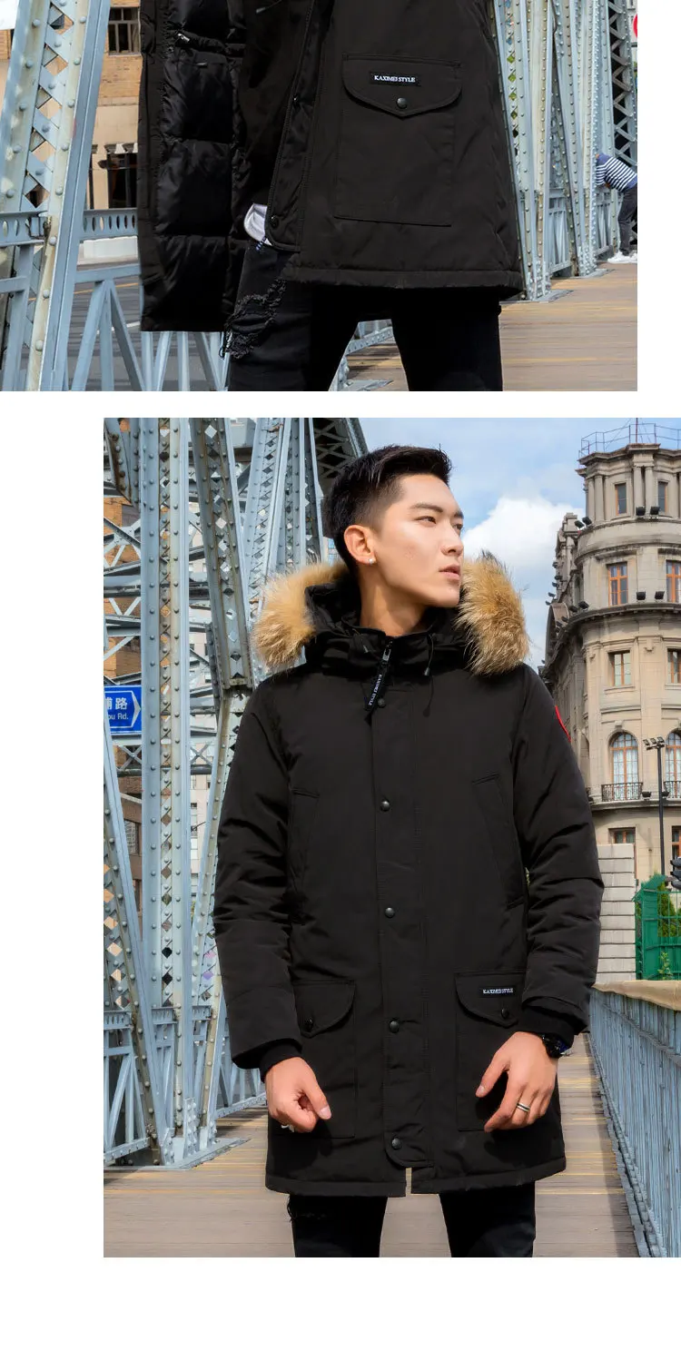 COUPLE'S/пуховик; коллекция года; сезон; стиль; корейский стиль; милитари; однотонное плотное теплое пальто с капюшоном и большим меховым воротником