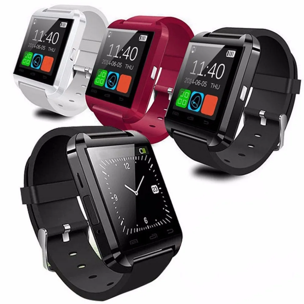 

U8 Bluetooth Smart Sports Watch Altimeter Wristband Bracelet Player Remote Control Camera Card For Android Kids Children Gifts