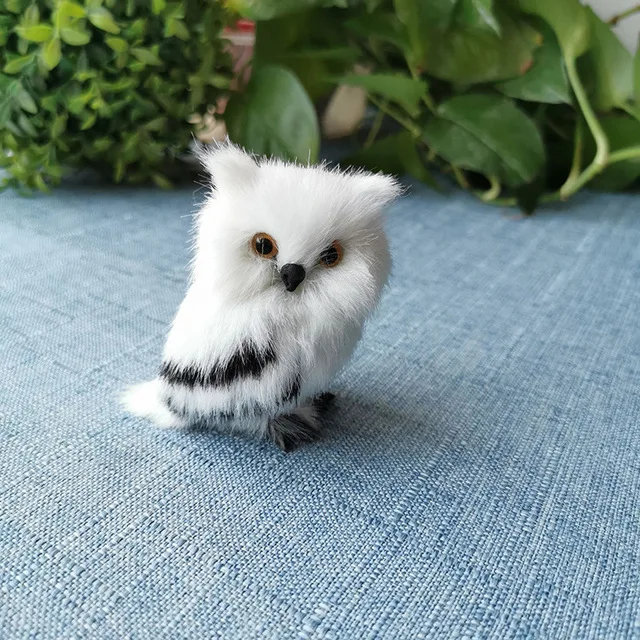 owl-white 14 см мини милые кролики/цыплята плюшевые игрушки Мех реалистичные животные Рождественский кролик Моделирование Кролик игрушка модель подарок на день рождения - Цвет: owl-white