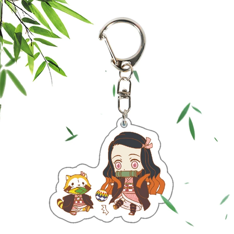 Аниме Demon Slayer Kimetsu No Yaiba брелок Kamado Nezuko Kamado-Tanjirou Agatsuma Zenitsu Hashibira Inosuke PVC милый брелок для ключей
