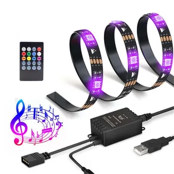 

ZUCZUG USB Music Sensor TV Background Led Strip 5V5050 7.5W RGB Smart Sensing LED Light Strip 1M Home Decor Room LED Strip