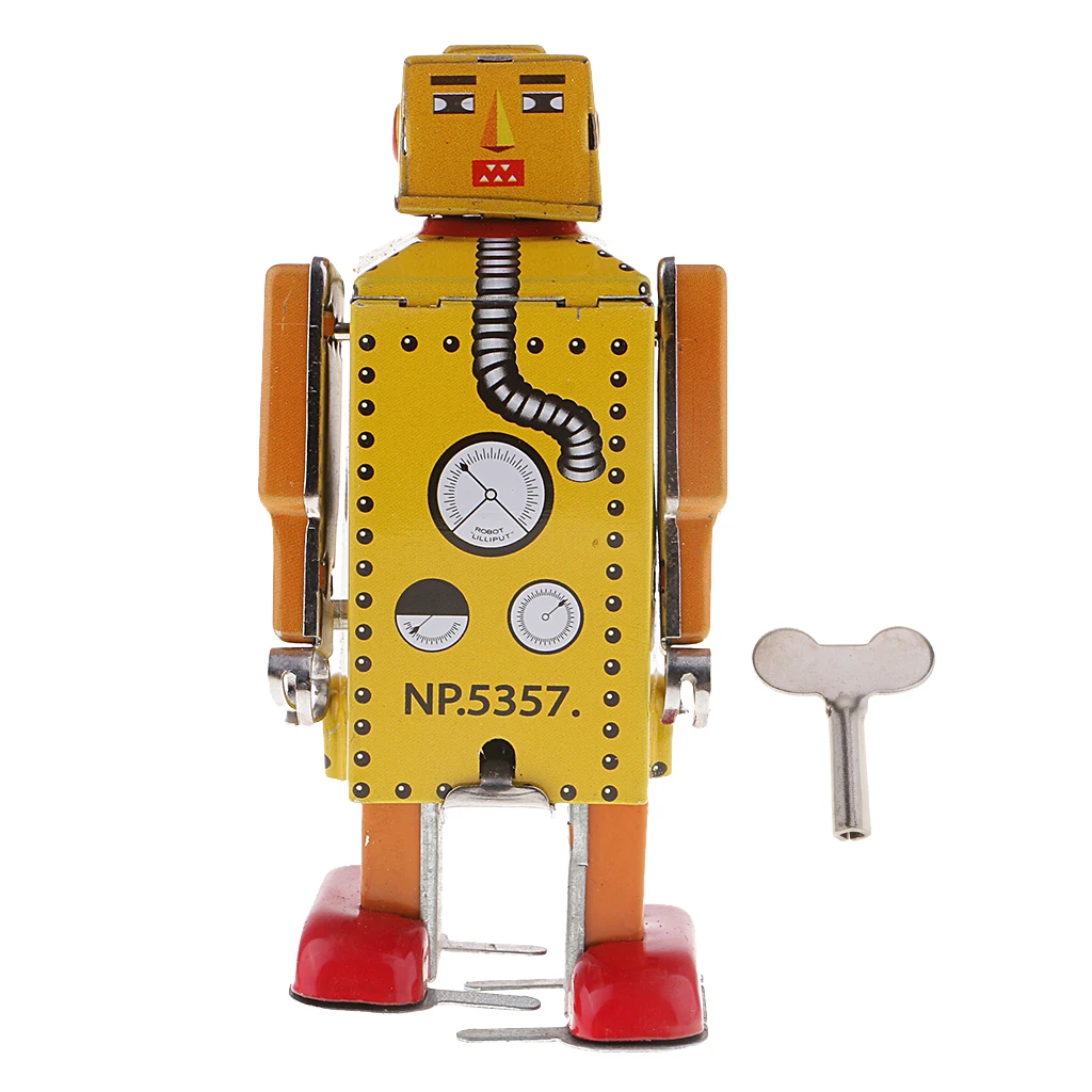 Vintage Style Wind Up Tin Toy MS651 Mechanical Robot Metal Toys Gift