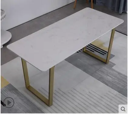Современный минималистичный металлический футов скандинавский мраморный обеденный стол белый бытовой небольшой стул для квартиры комбинированный Прямоугольный Обеденный Стол