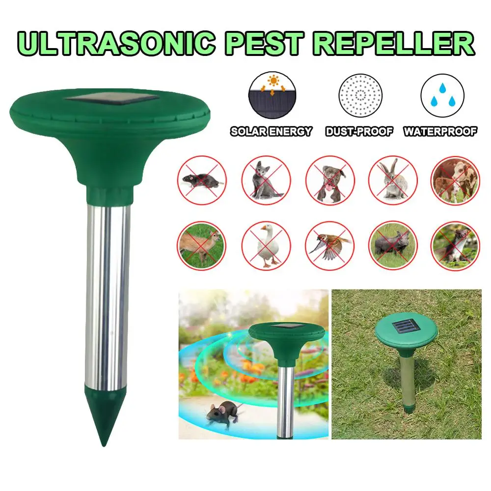 

Solar Powered Ultrasonic Snake Repeller Sonic Mole Vole Snake Mouse Rodent Garden Yard Pest Contorl Mosquito Repeller