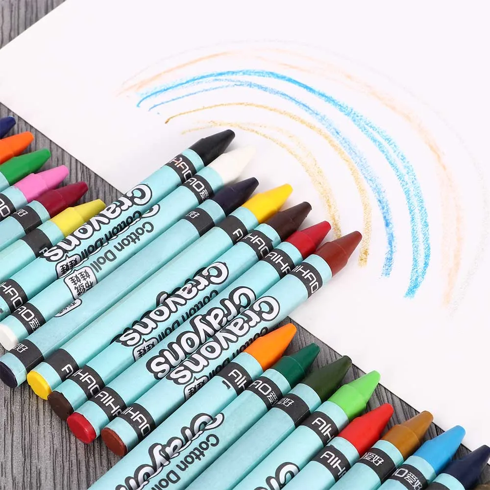 24 colors 1 Набор 8/12/24 Цвета восковой мелок картина рисуйте наброски малыш инструмент для ногтей - Цвет: 24 colors