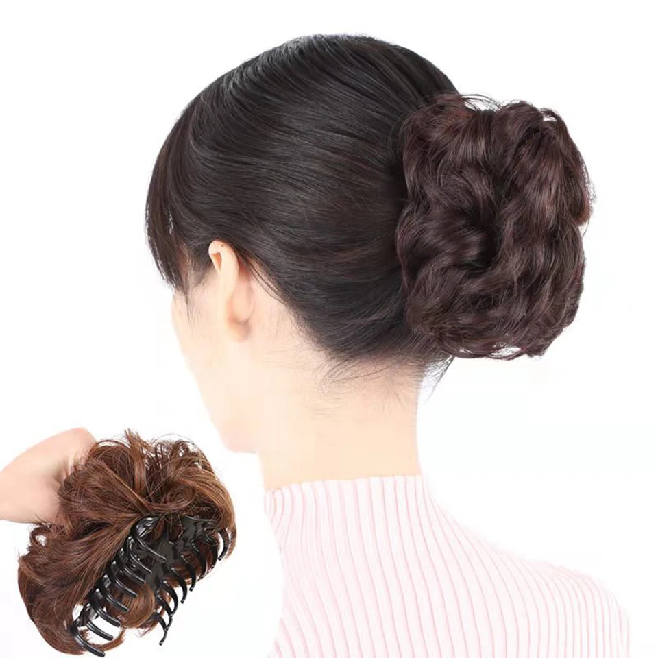 Yihan 합성 클로 클립 인 헤어 익스텐션 웨이브 헤어피스, 레드 핑크 블루 헤어 번즈, 여성용 합성 헤어 익스텐션